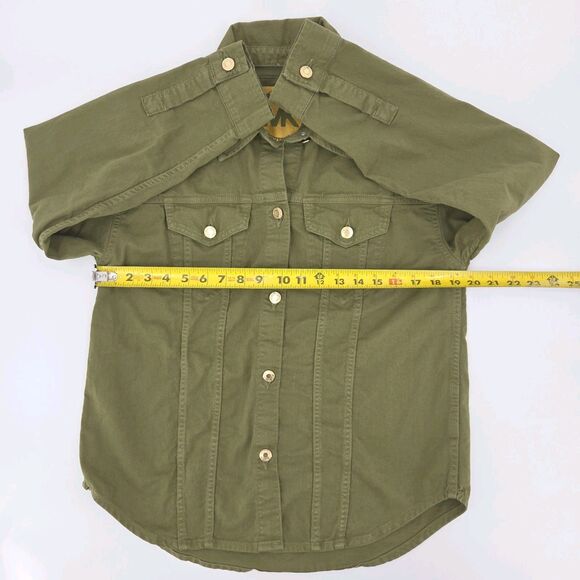 Michael Kors Shirt Jacket Utility Shacket Womens Size Medium Olive Green Fall - Picture 5 of 6